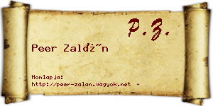 Peer Zalán névjegykártya